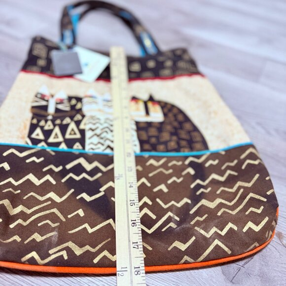 Laurel Burch Wild Cats Tote Bag Charm LB5340 Folklorica Retired Cat Lover Gift - Picture 10 of 16